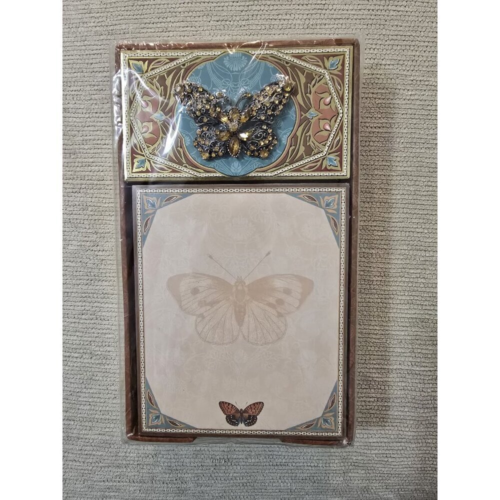 NEW Sealed Punch Studio Embossed Butterfly Desk Memo Cube Stationary